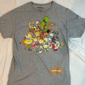 Nickelodeon Gray Cartoon Character T-Shirt